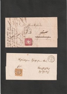 AD Württemberg 2 Belege mit EF aus Künzelsau Öhringen