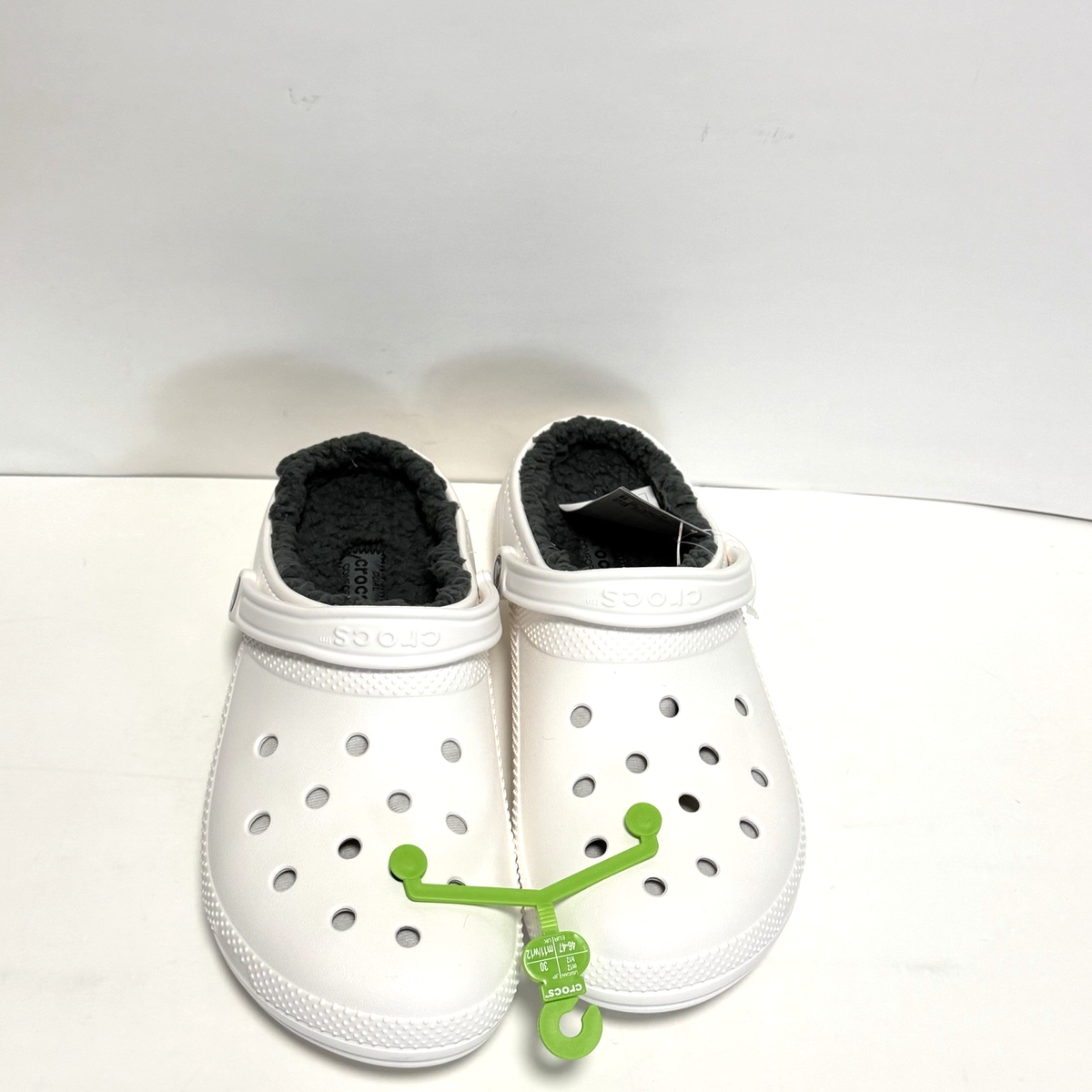 Crocs Classic Fuzz Lined Clogs White Grey 203591-10M Men