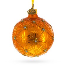 1897 Coronation Royal Gold Blown Glass Ornament 3.25 Inches