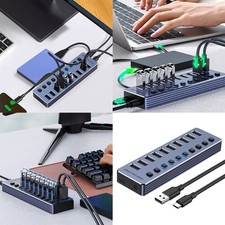 Fast Speed USB3.0 Splitter Adapter 4/7/10 Port 5Gbps Durability Aluminum