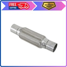 2x8 Inch Universal Stainless Steel Exhaust Flex Pipe Heavy Duty Double Braided