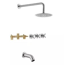 SUMERAIN Tub And Shower Faucet Set S3231NI Contemporary Triple Handle B-Nickel