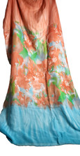 Fashion Scarf Swimsuit Cover Up Sarong Wrap Beachwear Orange Blue Floral