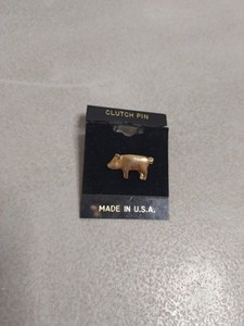 Authentic Gold Plated Pig Clutch pin