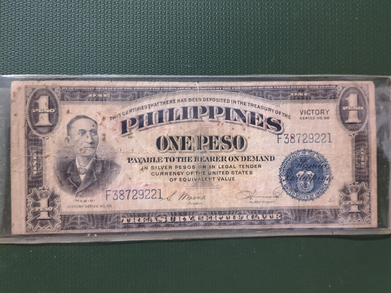 WWII Philippines One Peso Victory Note