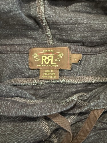 Double RL RRL Ralph Lauren Indigo Blue Hoodie Sz Large - Picture 4 of 5
