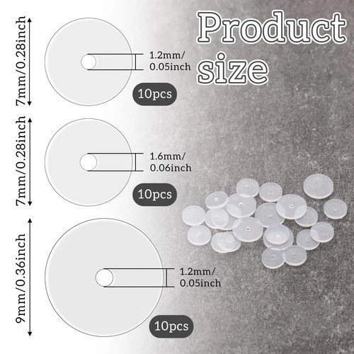 Clear Piercing Discs for Silicone Healing Earrings, Keloids & Belly  image 2