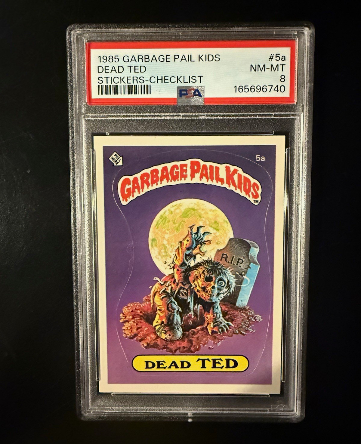 Topps 1985 Garbage Pail Kids Dead Ted Checklist Sticker #5a PSA 8 Cert 165696740