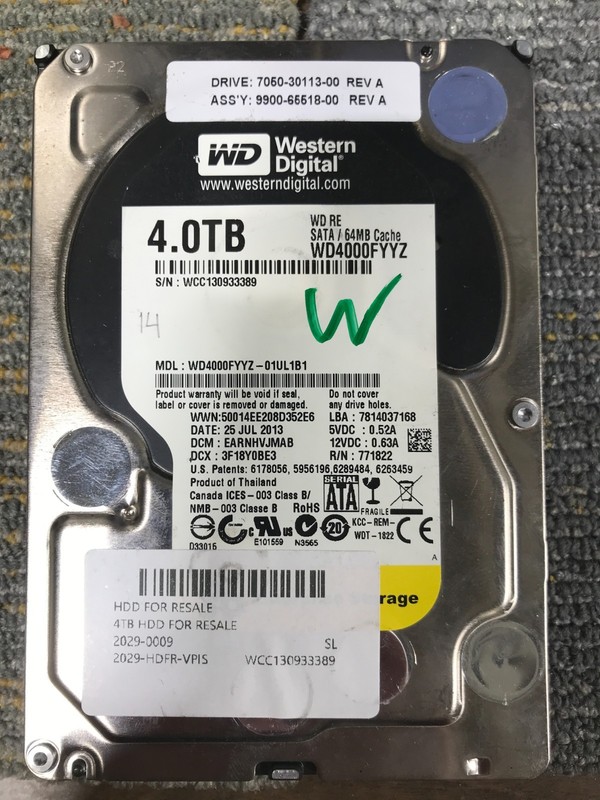 WD WESTERN DIGITAL WDC WD4000FYYZ-01UL1B1 4TB 3.5 SATA HDD