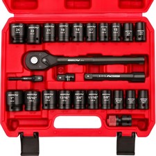 12 Drive Socket Wrench Set 25-piece Sae Metric Impact Socket Ratchet Wrench 12 Drive Socket Wrench Set 25-piece Sae Metric Impact Socket Ratchet Wrench