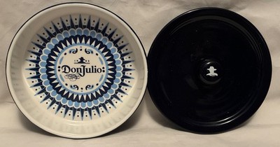 Don Julio Tequila 1942 Blue Dish W/Lid White Sugar Salt Rimmer Margarita Bar