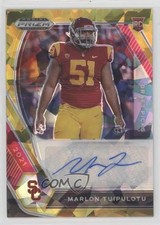 2021 Panini Prizm Draft Picks Gold Ice Marlon Tuipulotu #DPA-MTU Auto l4k