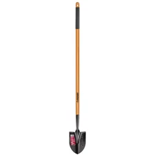 47 In. L Wood Handle Floral Carbon Steel Digging Shovel with Grip