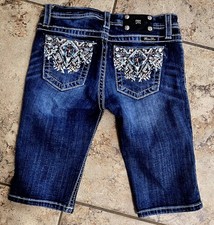Miss Me Girls Jean Shorts Bermuda Size 16 JK8161M3 rhinestone packets western