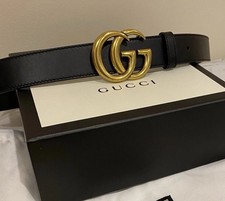 Authentic Gucci Skinny Black Leather GG Belt - Women Size 0-2 (NO GUCCI BOX)