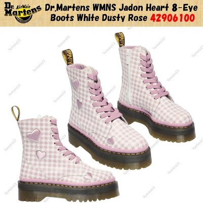 Dr. Martens WMNS Jadon Heart 8-Loch Stiefel White Dusty Rose 42906100