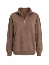 Zenana Women's Cozy Oversized Sweatshirt Chocolate