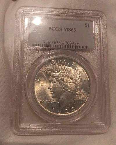 1923 $1 Peace Silver Dollar PCGS MS-63 Sharp!
