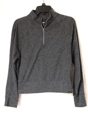 DKNY SPORT Womens Gray 1/4 Zip Long Sleeve Pullover Top Size M