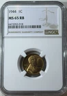 1944 1C Lincoln Wheat Cent NGC Graded MS 65 RB in New Holder