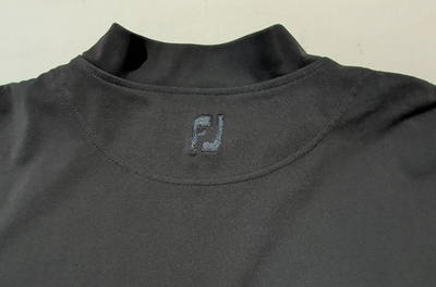 FootJoy Mock Neck Golf Shirt Men's XXL Short Sleeve Black White