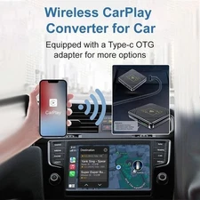 Carbon Fiber Car Android Auto Carplay wired to wireless adapter 2in 1 AI box
