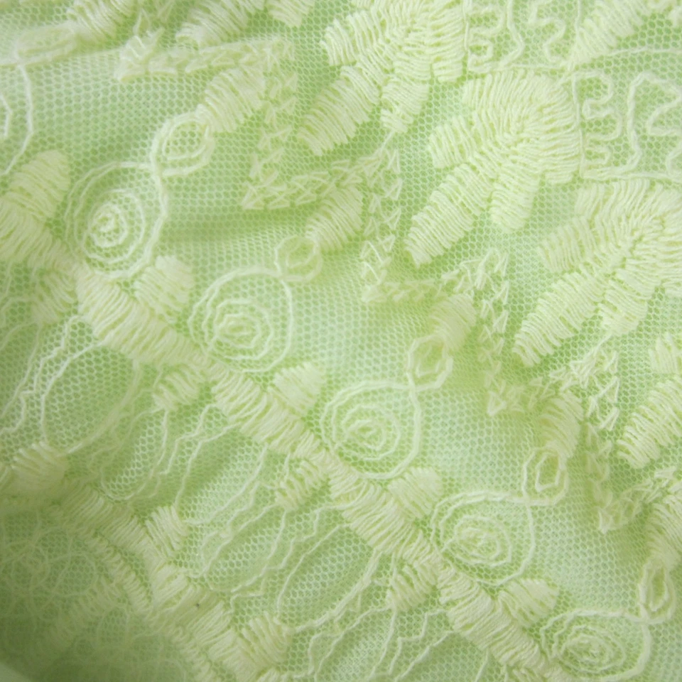 Lulu B Womens Plus 1X Lime Green Lace 3/4 Sleeve Cotton Blend Top Tunic Shirt - Image 3 of 4