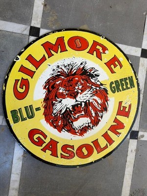 PORCELIAN GILMORE ENAMEL SIGN SIZE 30X30 INCHES DOUBLE SIDED
