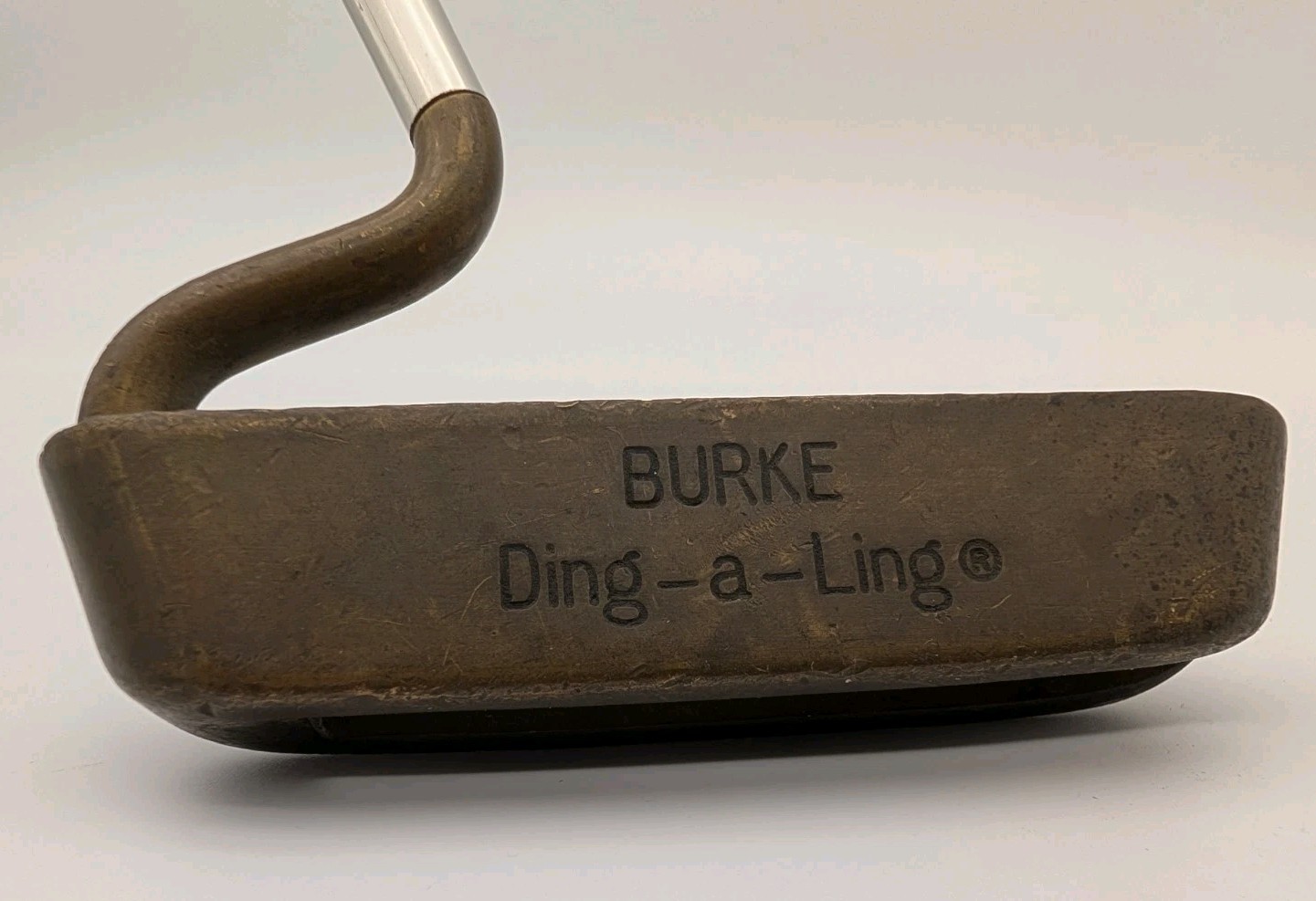 Vintage Burke Ding-A-Ling Brass Tuning Fork Putter 35 1/2 Inch Right Handed