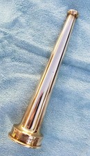 Powhatan Vintage Brass Fire Hose Water Nozzle B & I WORKS 10"  1 1/2" thread