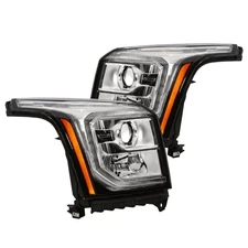 Halogen Headlamps For 2015-2020 GMC Yukon w/ LED DRL Factory Headlights