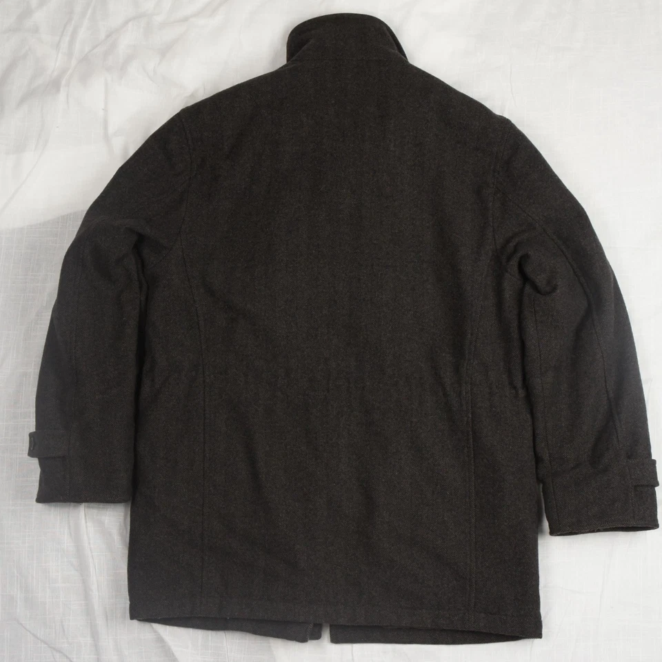 Marks & Spencer - M - Men's Tweed Wool Field Jacket Car Coat Herringbone Brown - Image 4 of 4