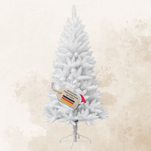 KüNstlicher Weihnachtsbaum Christbaum Tannenbaum 180Cm Inkl.MetallstäNder Weiss-image