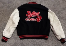 Rolling Stones 1995 World Tour Jacket Size XL Leather Wool Letterman Bomber Coat
