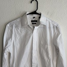 Pierre Cardin Dress Shirt Mens 14-14.5 32/33 White Slim Fit Business Formal
