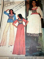  LOVELY VTG 1970s DRESS or TOP McCALLS Sewing Pattern 12/34