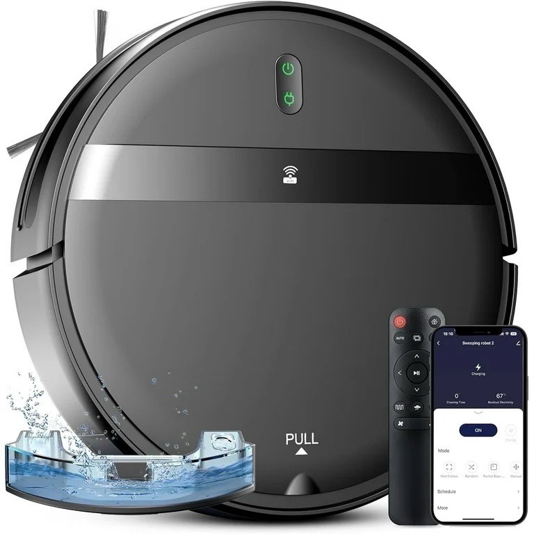 Robot Vacuum and Mop Combo Cleanser for Pet Hair Hard Floor, Wifi/Alexa Control-image