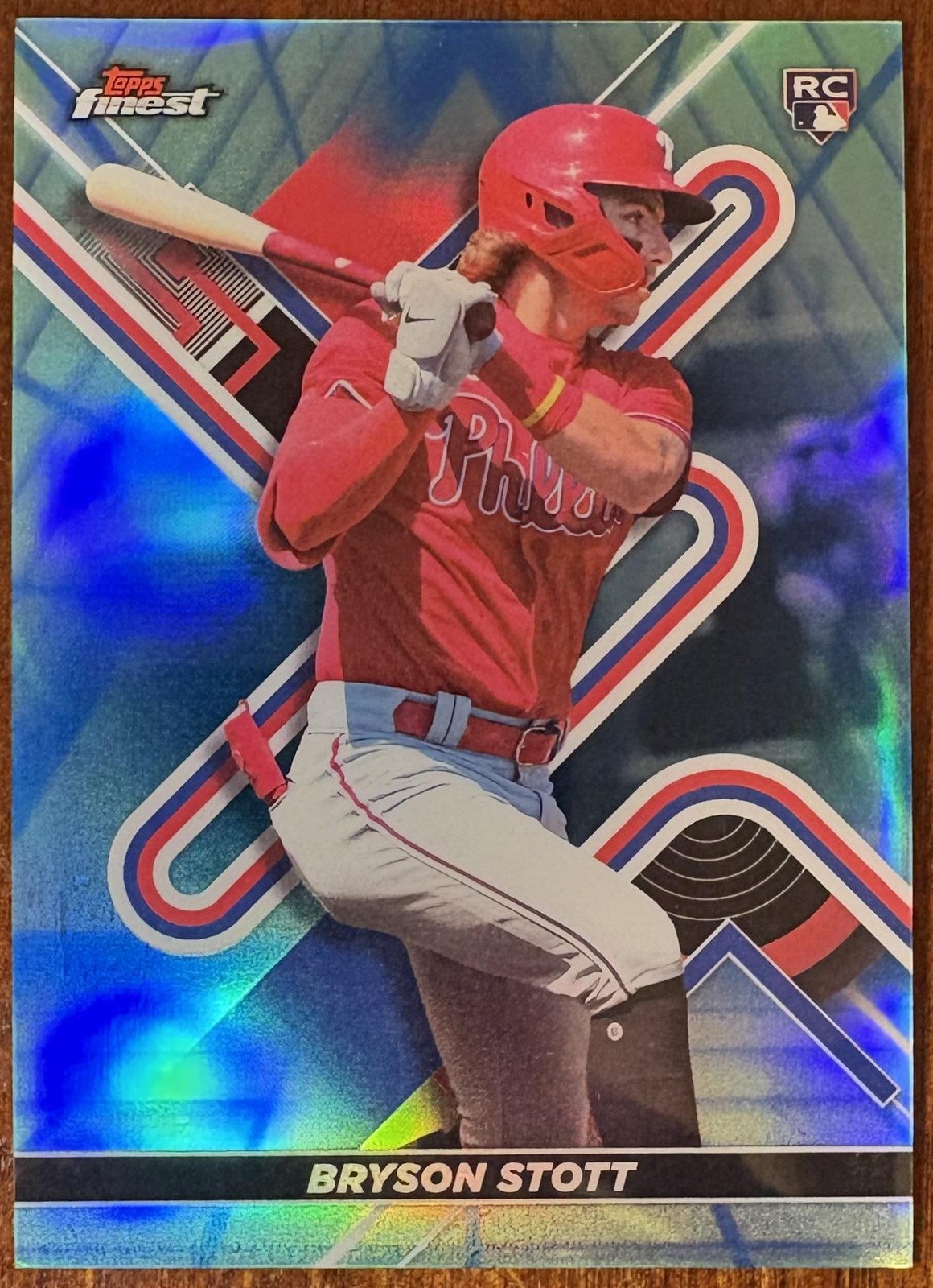 Bryson Stott RC 21/250 Blue Aqua Vapor Refractor 2022 Topps Finest #13 Phillies