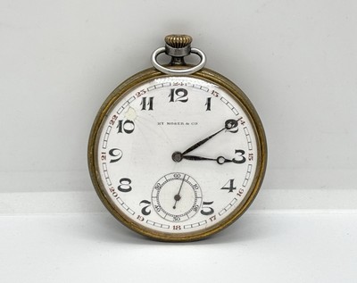 Antique gents gun metal cased Henry HY Moser Cie Fob Pocket Watch top  wind UK