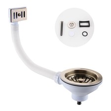 Bower Universal Kitchen Sink Basket Strainer Waste - Antique Brass