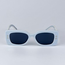 Dior Men Sunglasses Shiny Blue White Rectangle DIORPACIFIC S1U 80B0 NEW