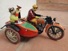 REEDITION DE JOUET ANCIEN EN TOLE PAYA-AUTOMATE-MOTO SIDE-CAR-ALTAYA- 90