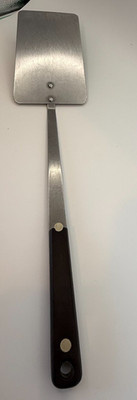 Vintage Flint USA Offset Spatula Turner Stainless Steel Wood Handle