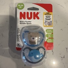 NUK SPACE PACIFIER 18-36 months bear and whale orthodontic BRAND NEW