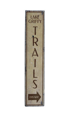 Trails Wood Sign, Rustic Trail Sign -Distressed Wooden Sign