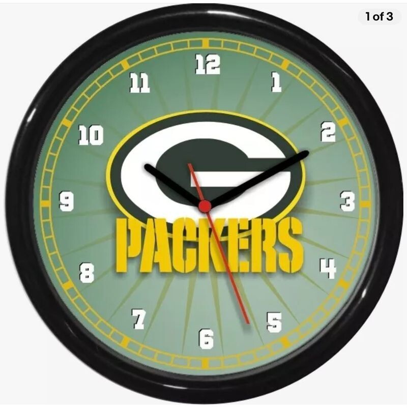 Green Bay Packers NFL Football Wall Clock 0724 photo Green Bay Packers NFL Football Wall Clock 0724 photo