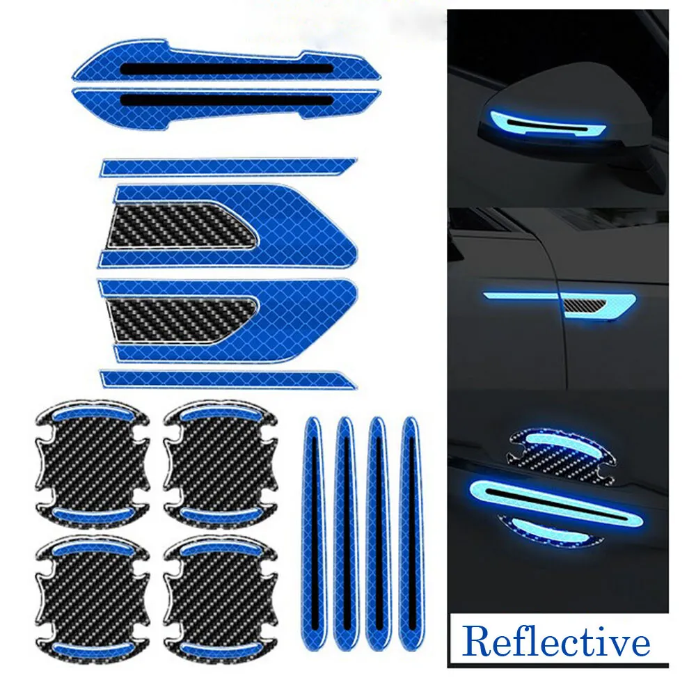 1XCar Reflective Carbon Fiber Car Exterior Warning Decal Sticker Kit Accessories