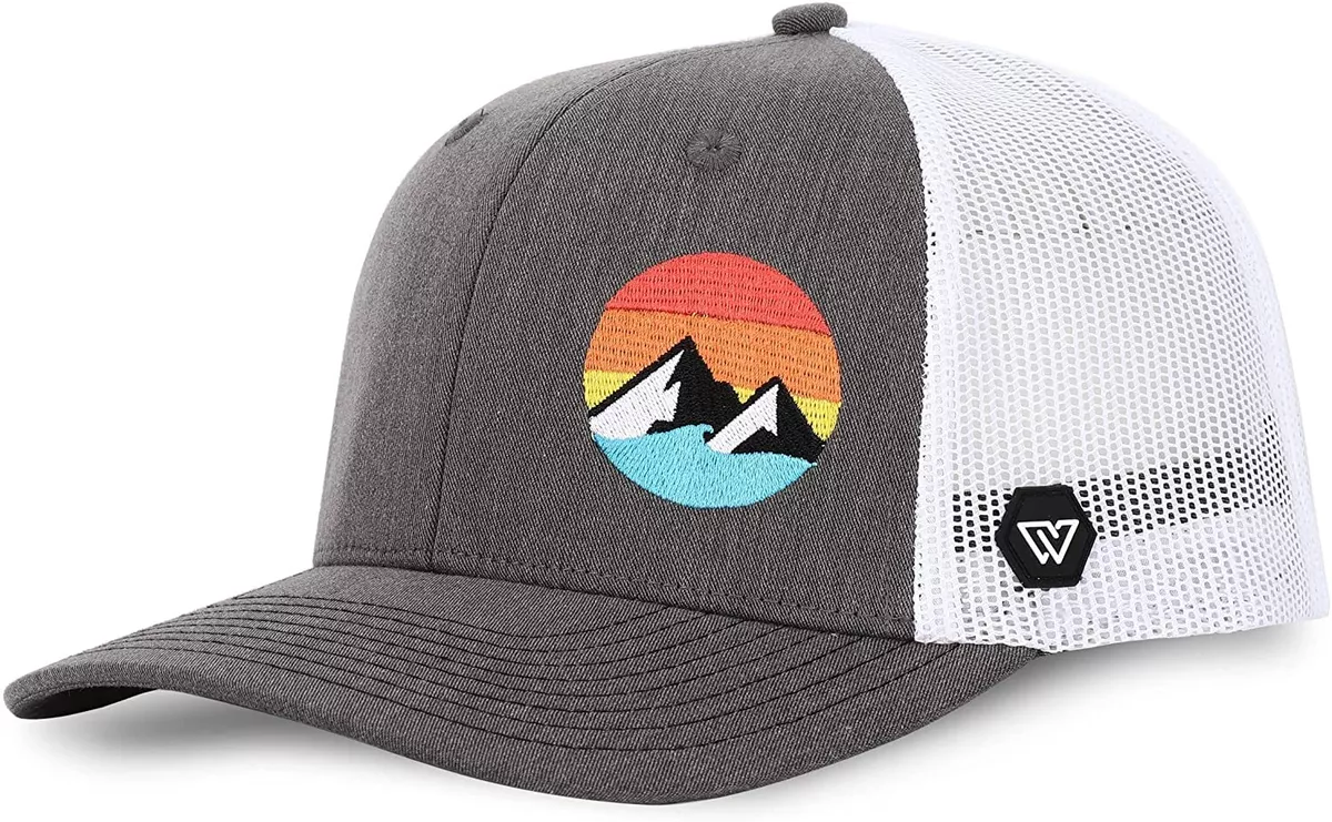 WUE Simple outdoor Trucker Hats for Men Adjustable Snapback Adult