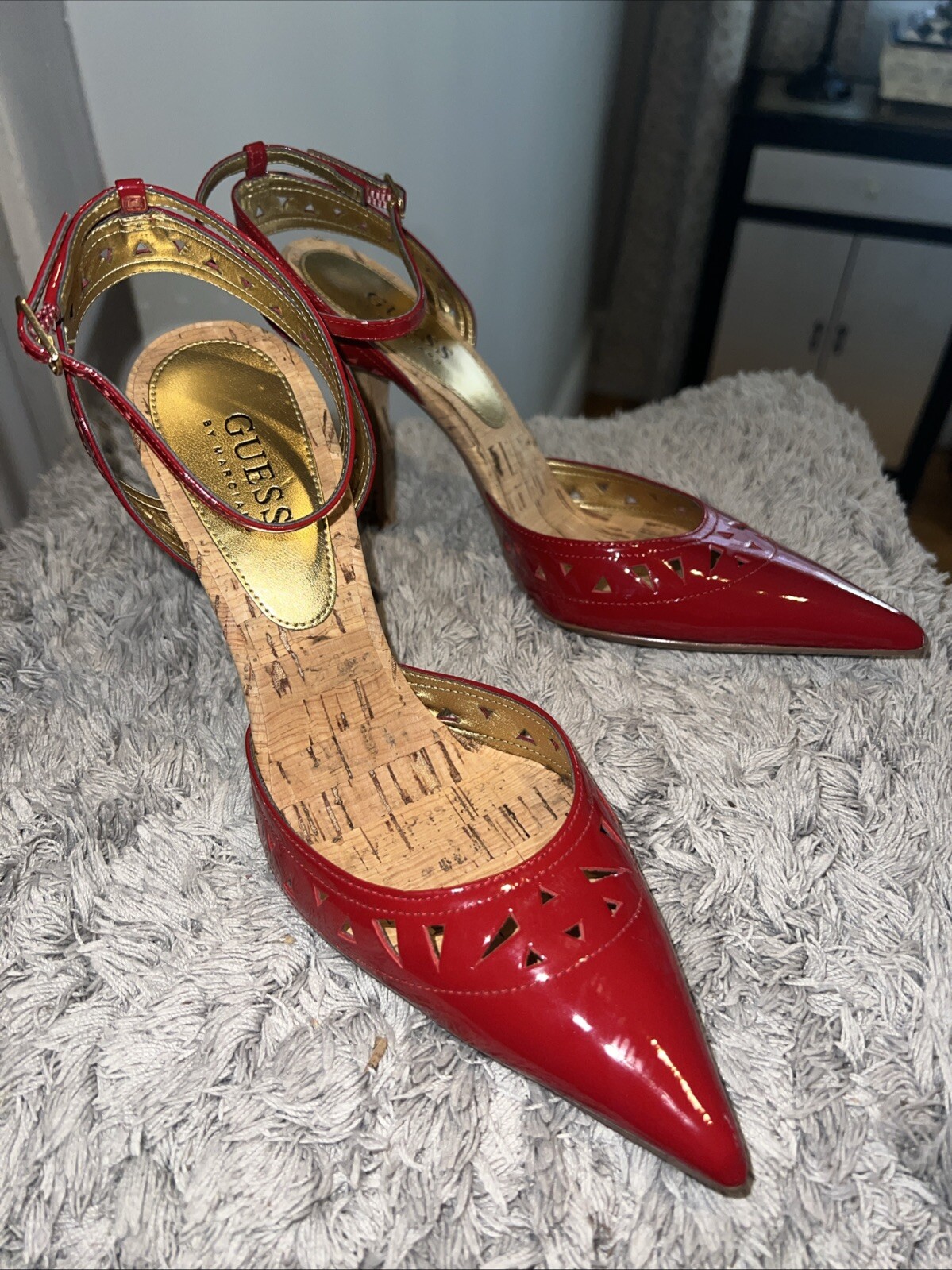 Guess Red Patent Leather Heels Size 6