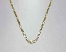 14KT  GOLD PLATED16 INCH T0 30 INCH 2MM FIGARO STUNNING COMFORTABLE NECKLACE